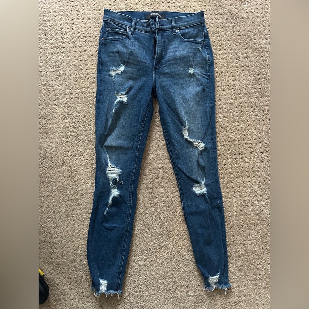 Women’s express stretch denim perfect ankle high rise 4R skinny jeans
